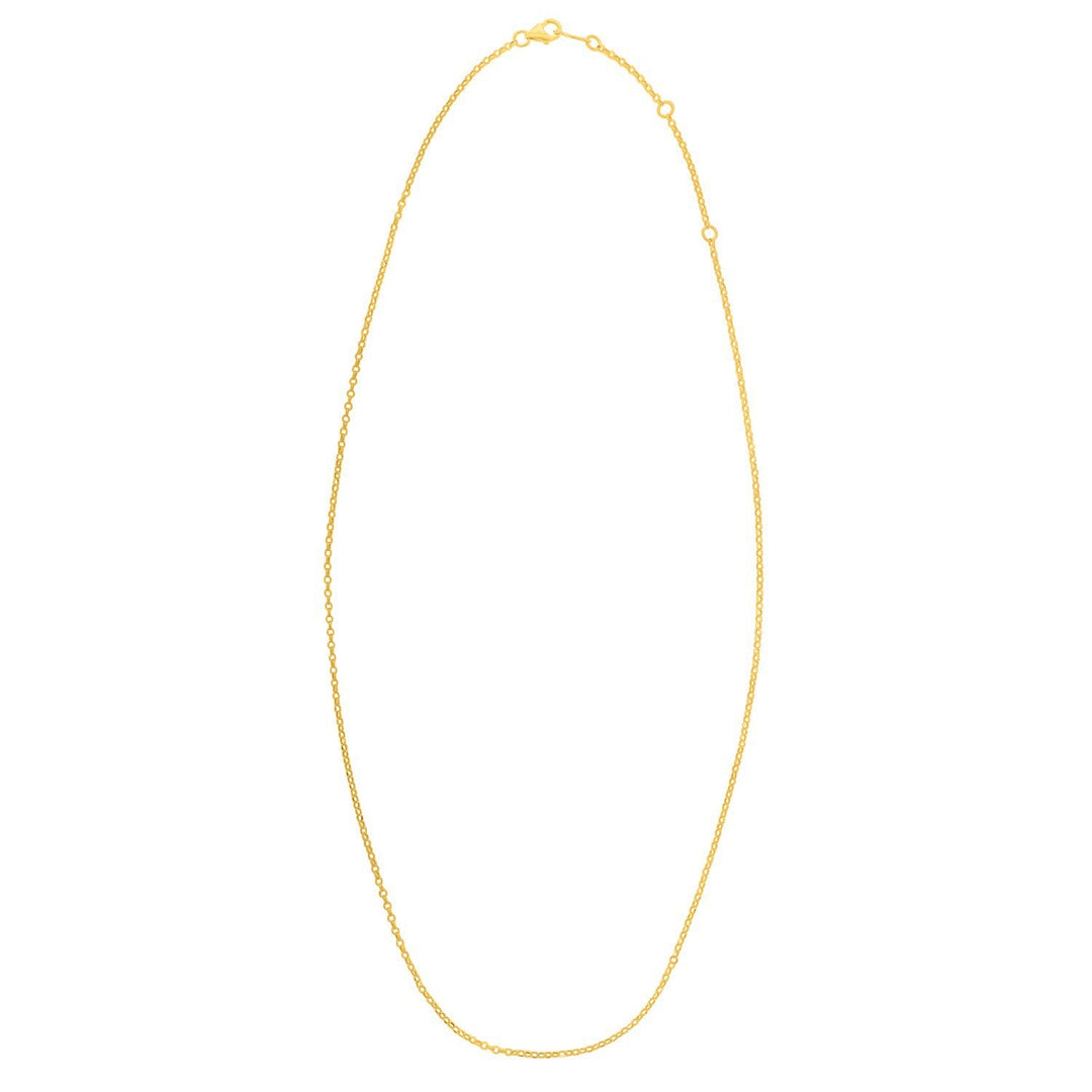 Double Extendable Cable Chain in 14k Yellow Gold (1.40 mm)