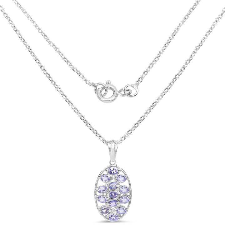 2.21 Carat Genuine Tanzanite .925 Sterling Silver Pendant