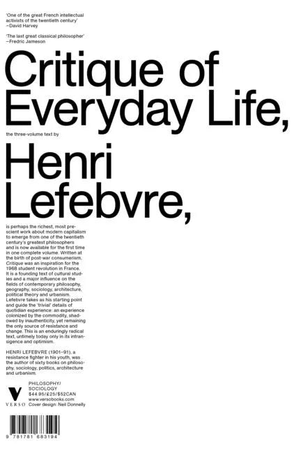 Critique of Everyday Life: The Three-Volume Text - Paperback