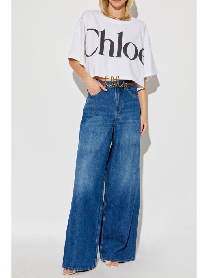 Chloe Women Cropped Boxy Logo T-Shirt