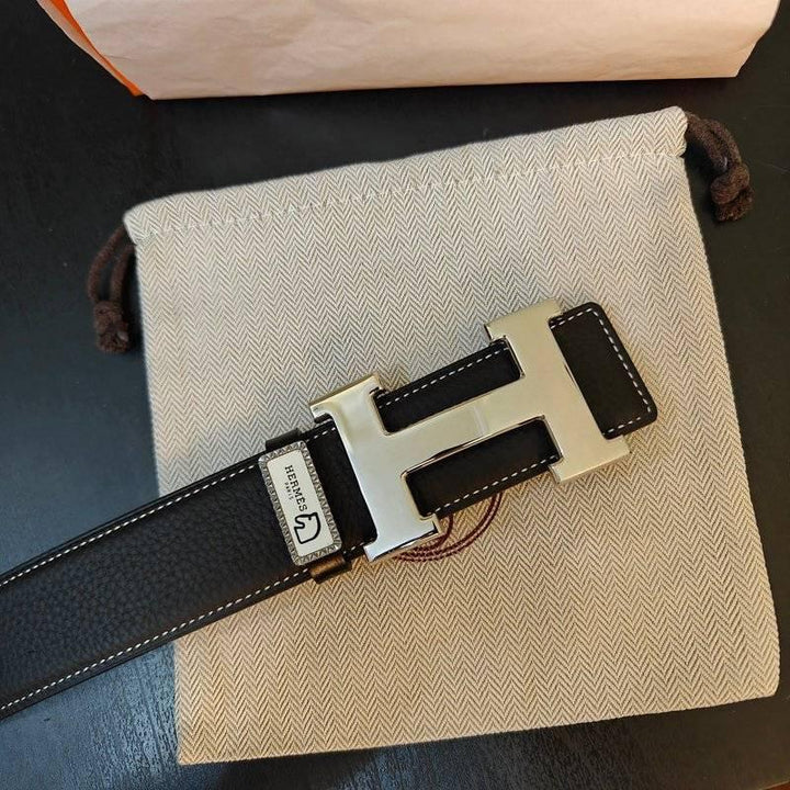 Hermes Men Silver Buckle Belt &