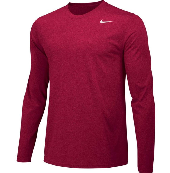 NIKE Mens Legend Long Sleeve Performance Shirt (TEAM CRIMSON/COOL GREY Medium)