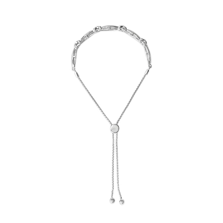 .925 Sterling Silver 1/10 Cttw Diamond X Link Bolo Bracelet (I-J Color, I2-I3 Clarity)