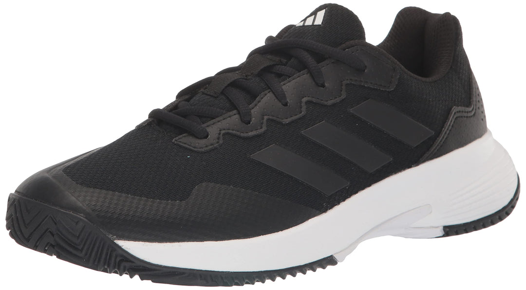 adidas Mens Gamecourt 2.0 Tennis Sneaker Black/Black/Grey 9.5