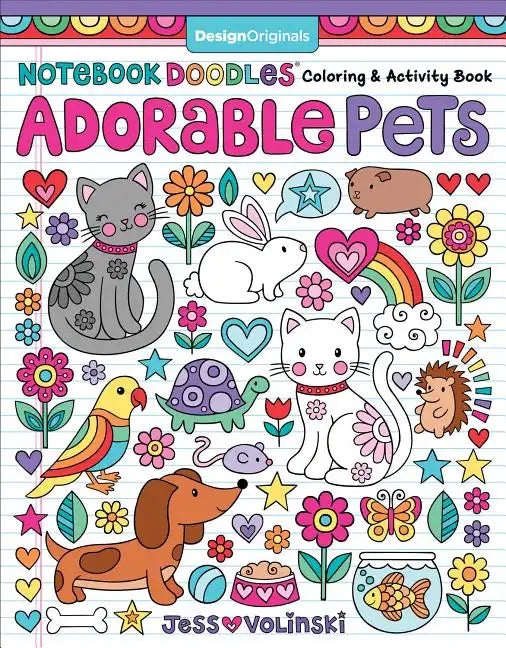 Notebook Doodles Adorable Pets: Coloring & Activity Book - Paperback