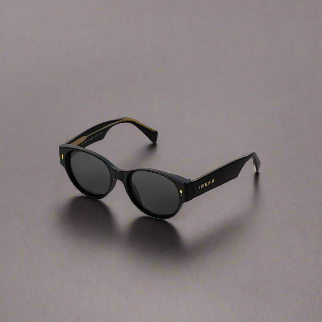 Black stylish Italian designed affordable sunglasses with UV protection.