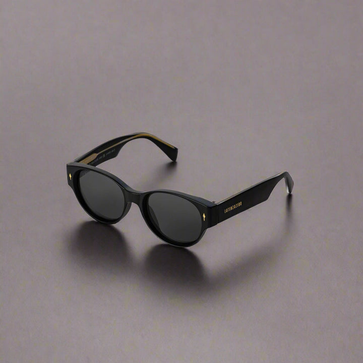 Black stylish Italian designed affordable sunglasses with UV protection.