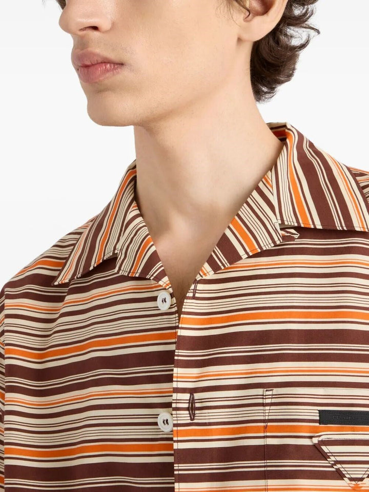Prada Men Short-Sleeved Cotton Shirt