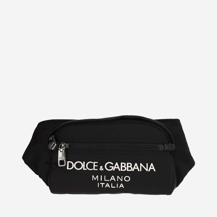 Dolce &amp; Gabbana Small Nylon Pouch With Rubberized Logo
