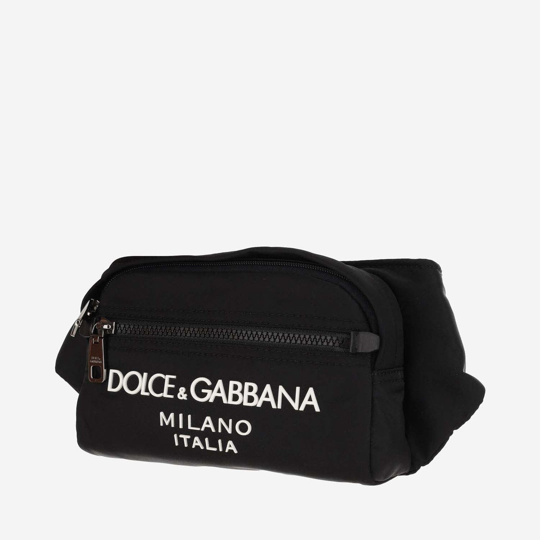 Dolce &amp; Gabbana Small Nylon Pouch With Rubberized Logo