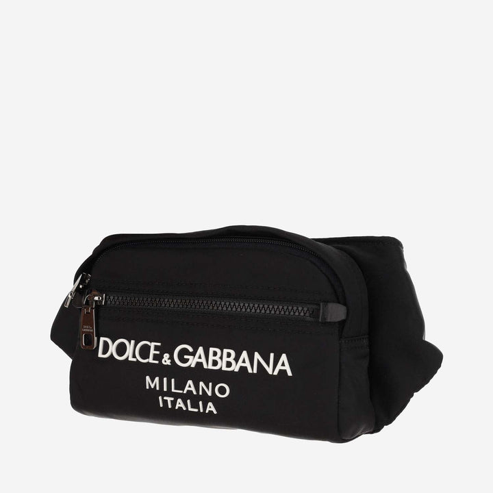 Dolce &amp; Gabbana Small Nylon Pouch With Rubberized Logo