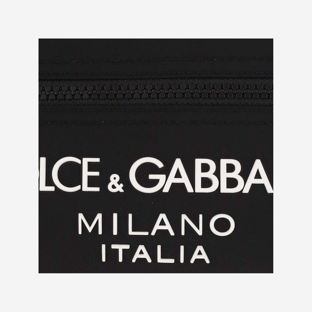 Dolce &amp; Gabbana Small Nylon Pouch With Rubberized Logo