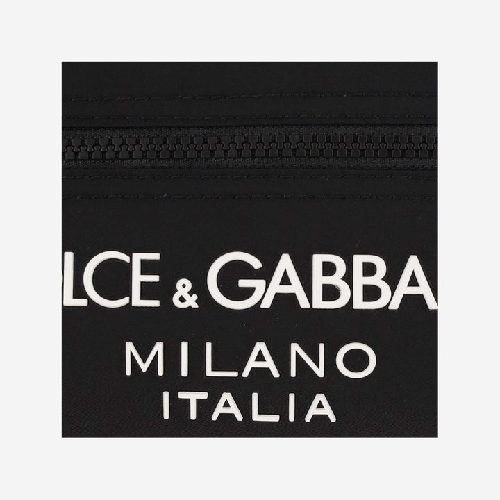 Dolce &amp; Gabbana Small Nylon Pouch With Rubberized Logo