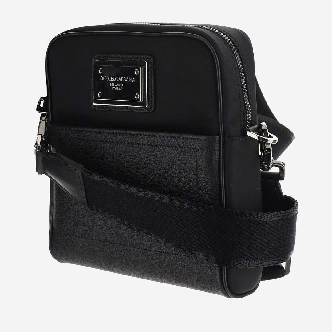 Dolce &amp; Gabbana Garnet Calfskin And Nylon Shoulder Bag