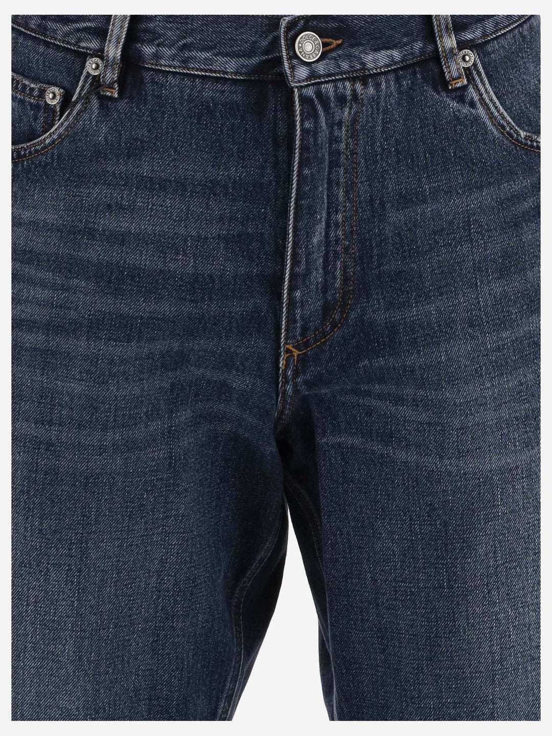 Dolce &amp; Gabbana Cotton Denim Short Pants With Logo Plaque