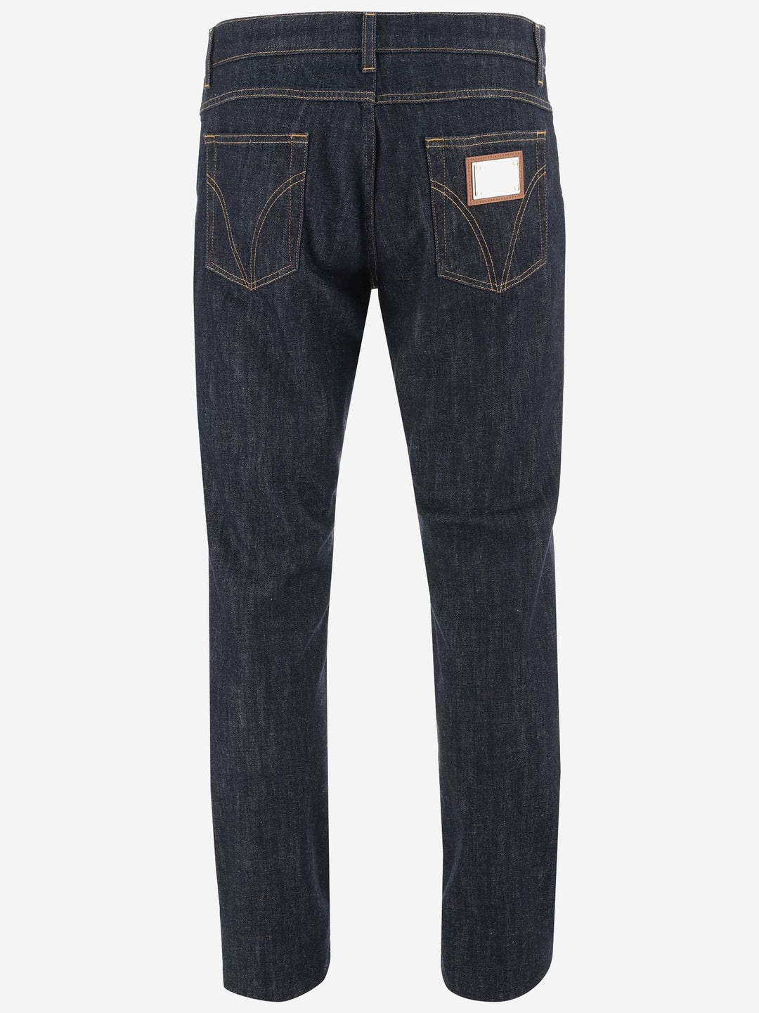 Dolce &amp; Gabbana Cotton Denim Jeans With Dg Plaque