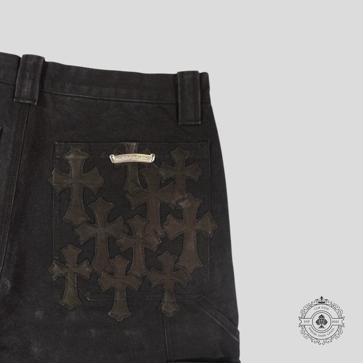 Chrome Hearts Cross Patch Carpenter Shorts in Black