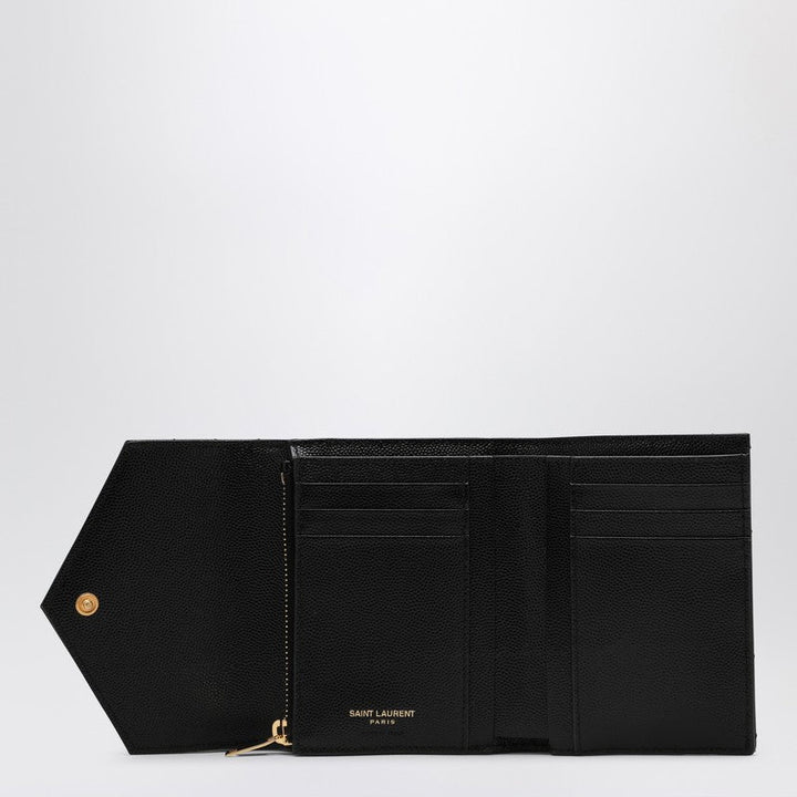 Saint Laurent Tri-Fold Cassandre Wallet Black Women