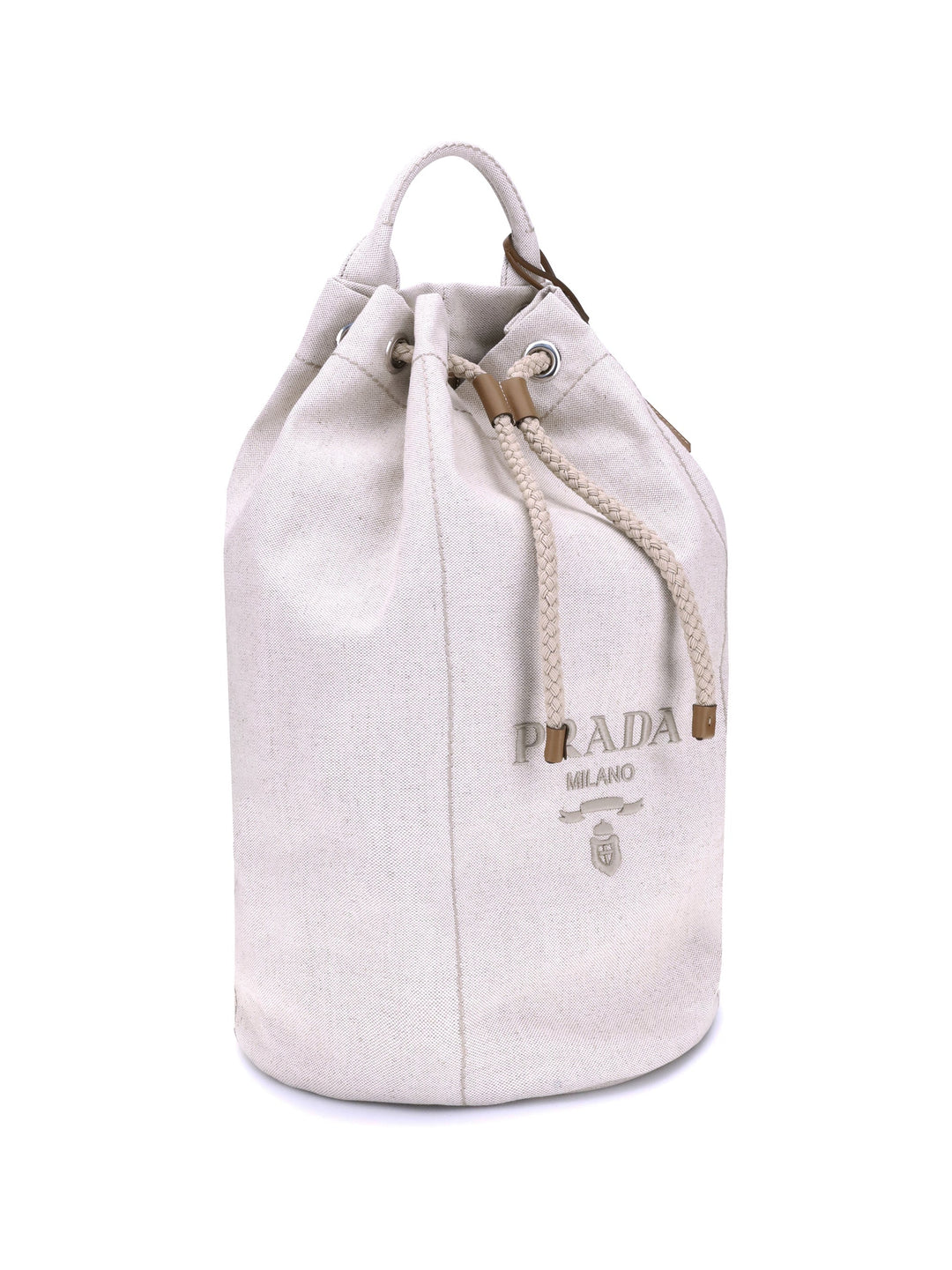 Prada Men Linen Bucket Bag
