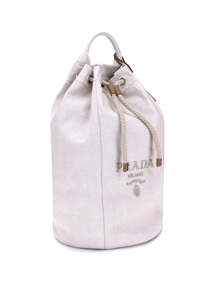 Prada Men Linen Bucket Bag