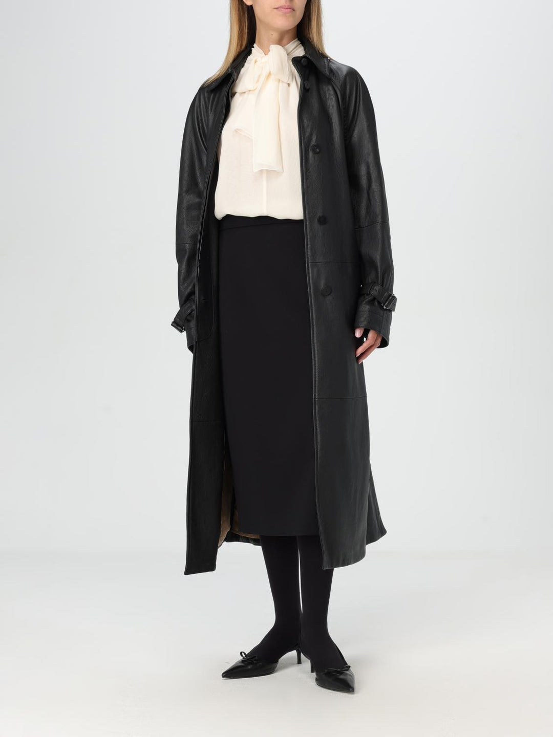 Max Mara Trench Coat Woman Black