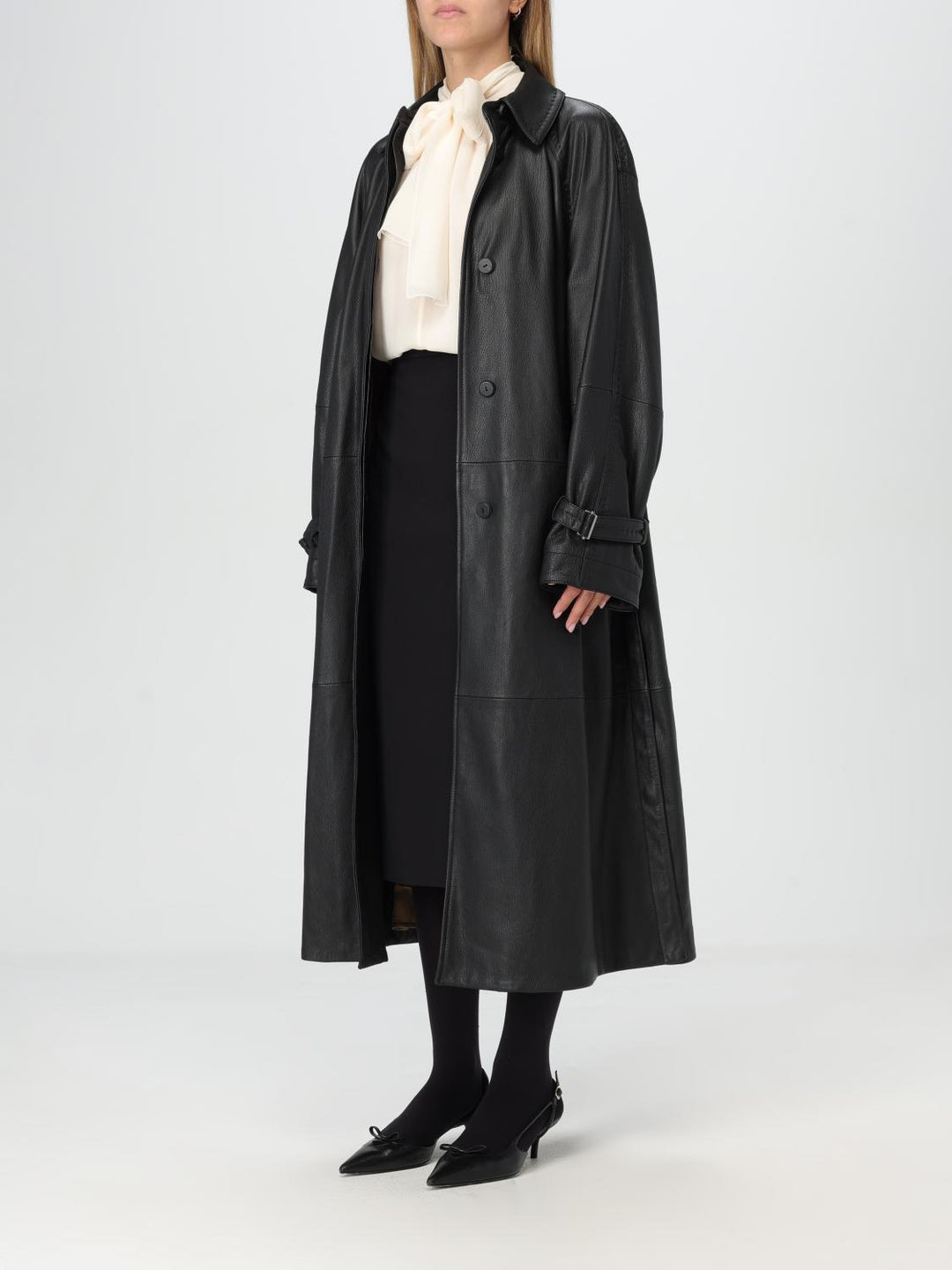 Max Mara Trench Coat Woman Black