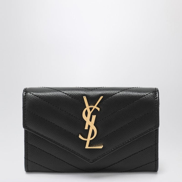 Saint Laurent Black Monogram Envelope Small Wallet Women