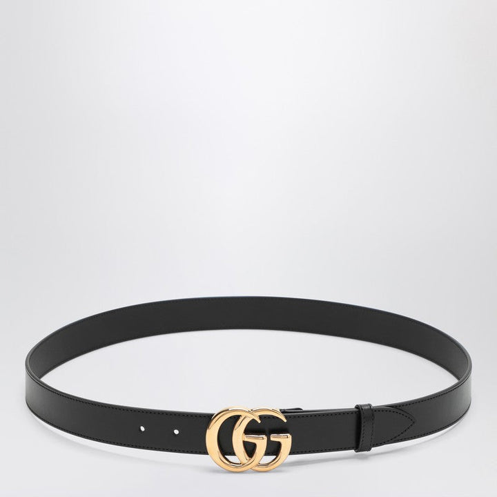 Gucci Black Belt With Double Gg Buckle Men