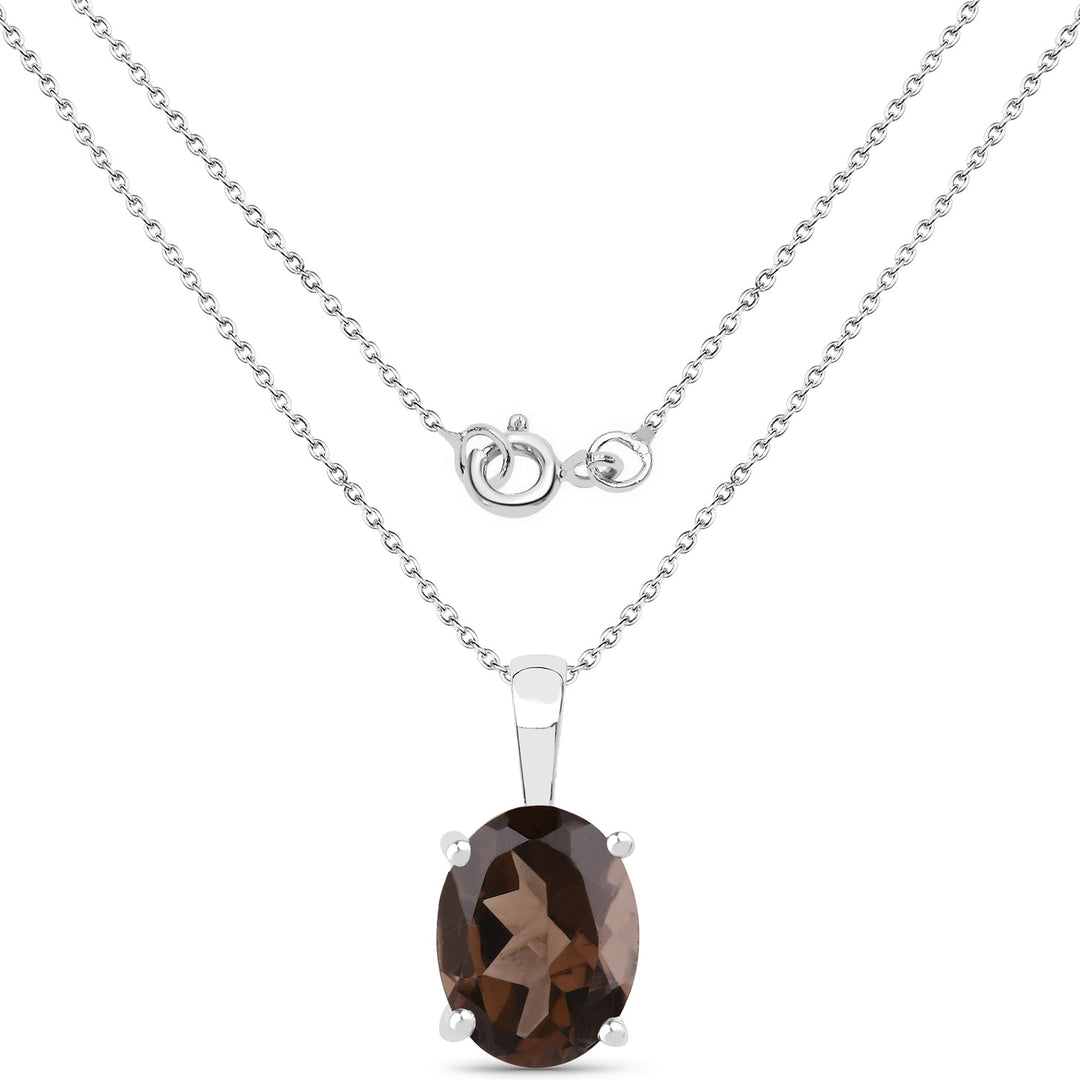 3.14 Carat Genuine Smoky Quartz .925 Sterling Silver Jewelry Set
