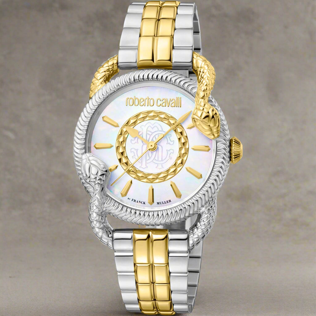 Roberto Cavalli By Franck Muller women's two tone serpent bezel Watches