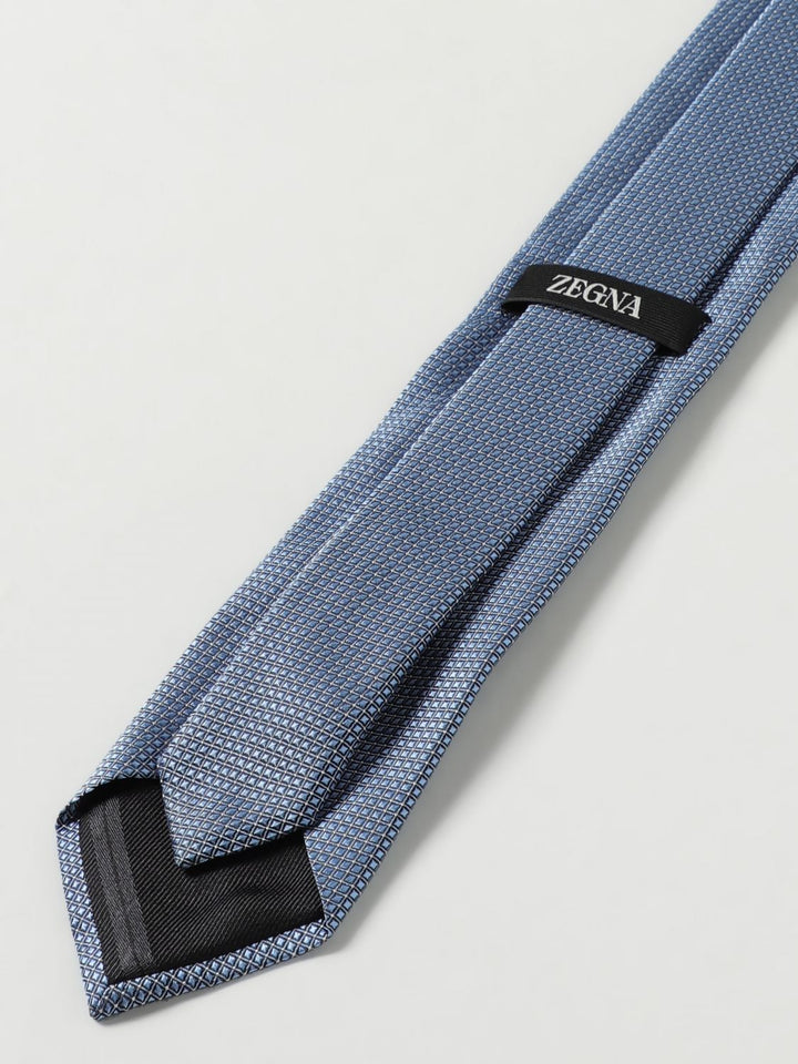 Zegna Tie Men Gnawed Blue