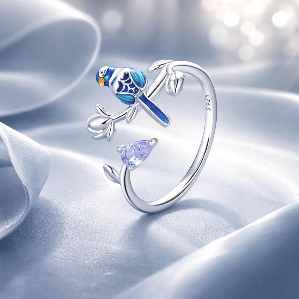 925 Silver Enamel &amp; Paved CZ Ring for Unisex