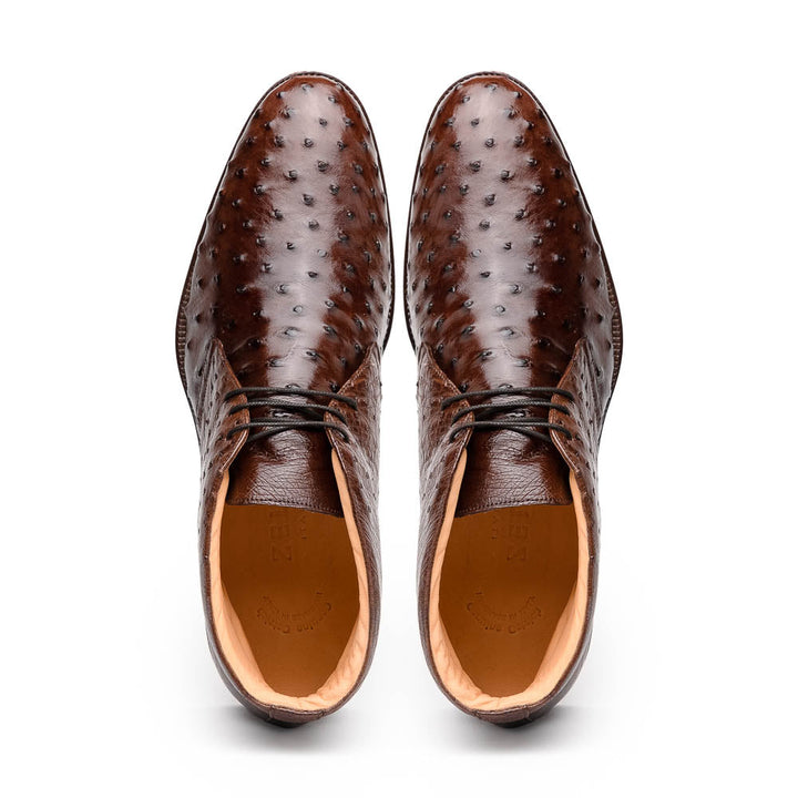 43-594-BRN MARCO Ostrich Quill Chukka Boot, Brown