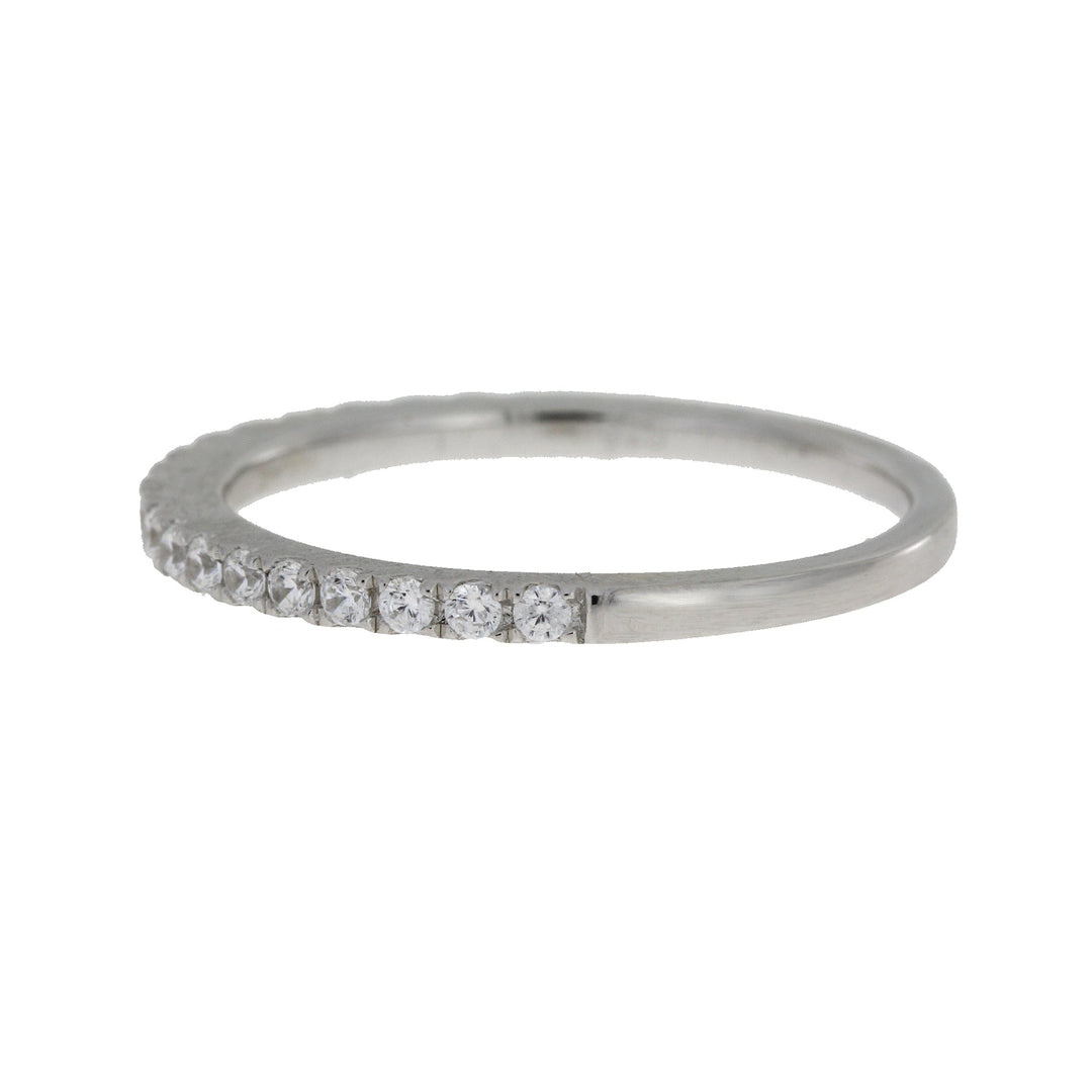 Cubic Zirconium Wedding Band Ring Sterling Silver
