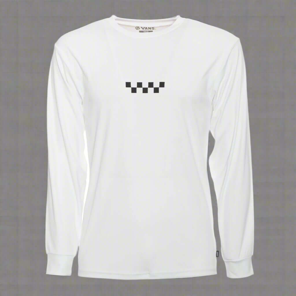 Vans men's white T-shirts with black checkered flag graphic print
