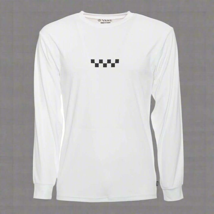 Vans men's white T-shirts with black checkered flag graphic print