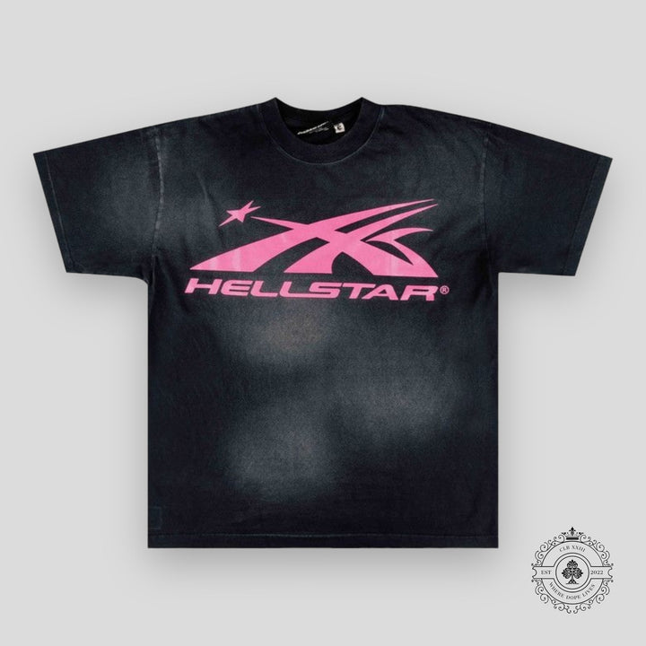 Hellstar Sport Logo Gel T-shirt in Black / Pink