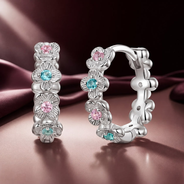 925 Sterling Silver Earrings with CZ in Pavé Setting, 12x3mm, for Women