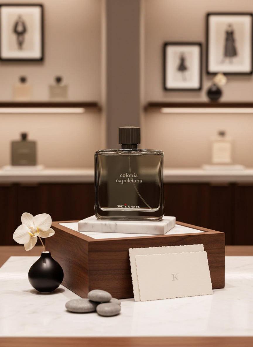 Perfume bottle labeled 'colonia napoletana' by Kilon on a white background
