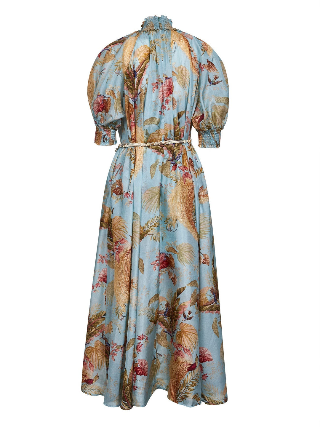 Zimmermann Women Aqua Palm Floral Habotai Silk Ascension Maxi Dress
