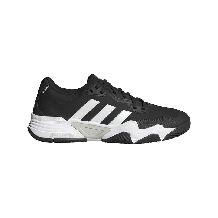 adidas Mens Solematch Control 2 Tennis Sneaker Black/White/Silver Metallic 6.5