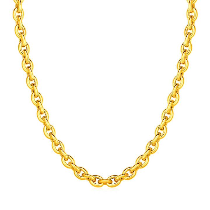 14k Yellow Gold Polished Oval Link Necklace