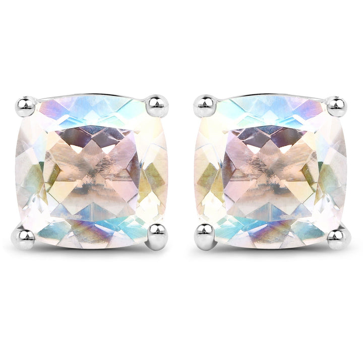 4.20cttw Crystal Rainbow Mystic Quartz .925 Sterling Silver Earrings