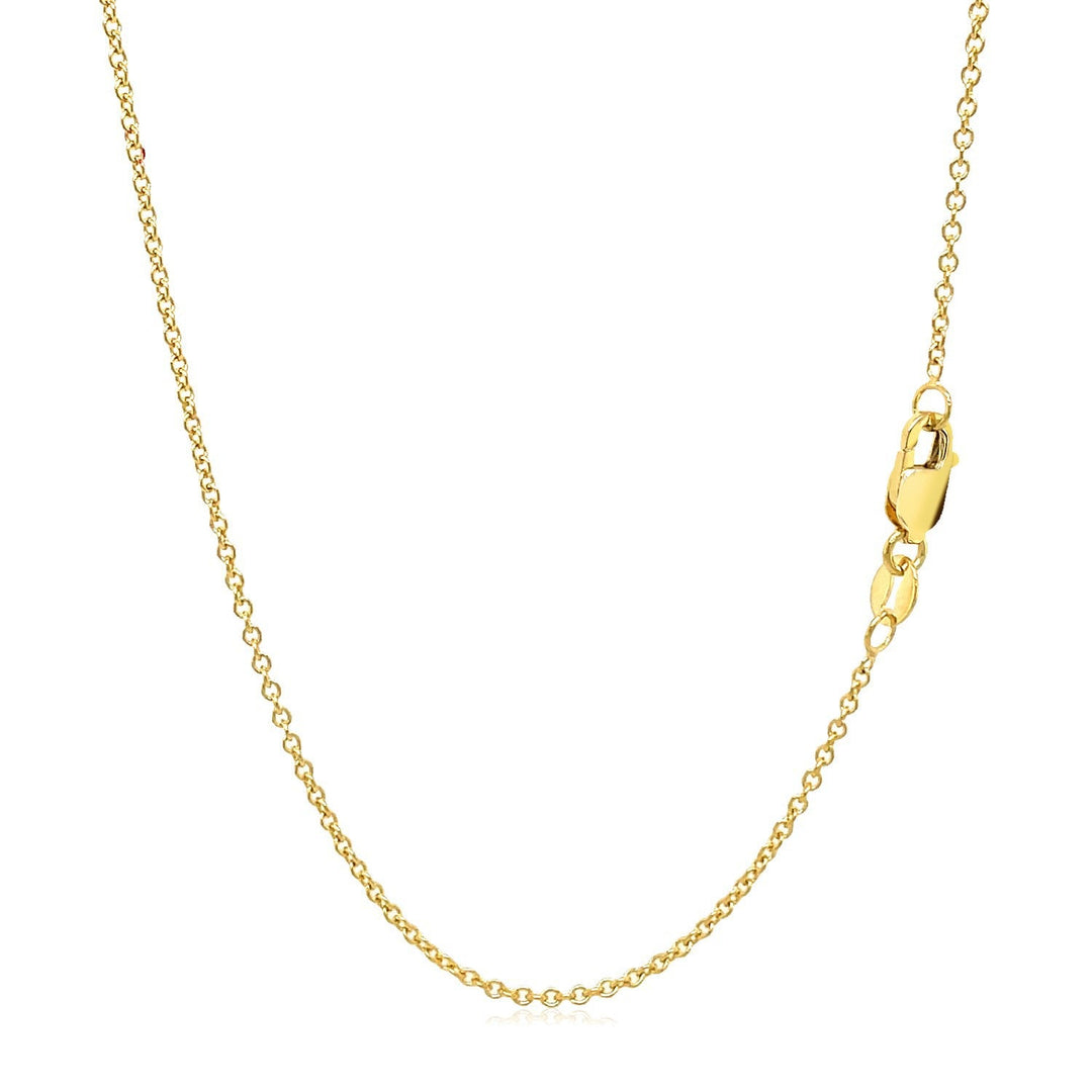 14k Yellow Gold Round Cable Link Chain 1.3mm