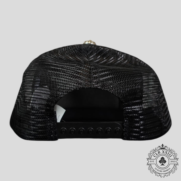 Chrome Hearts Fuck Hollywood Trucker Hat in Black