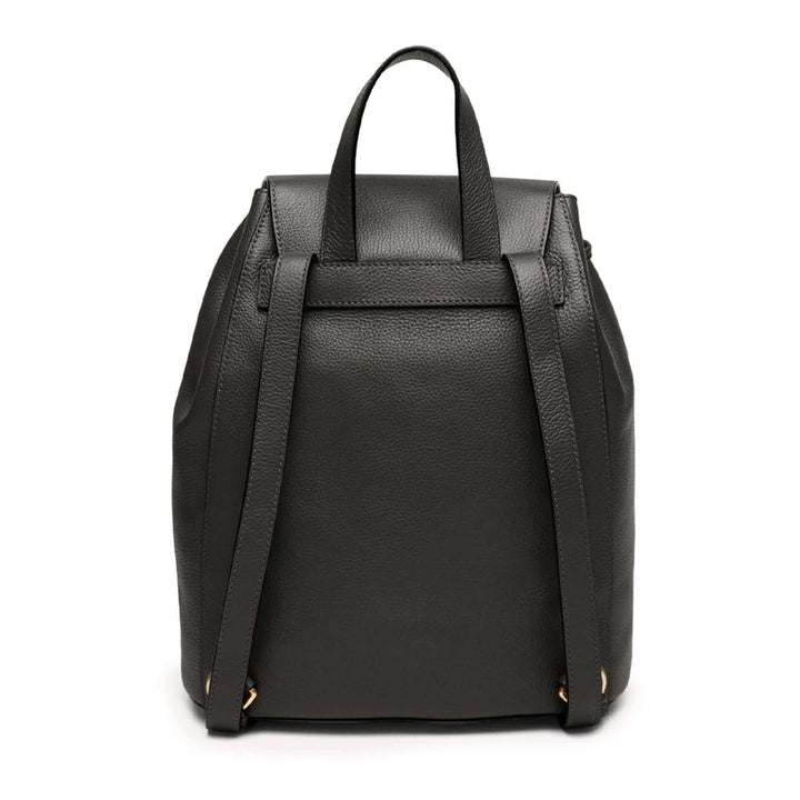Coccinelle women's black leather logo embossed Rucksacks
