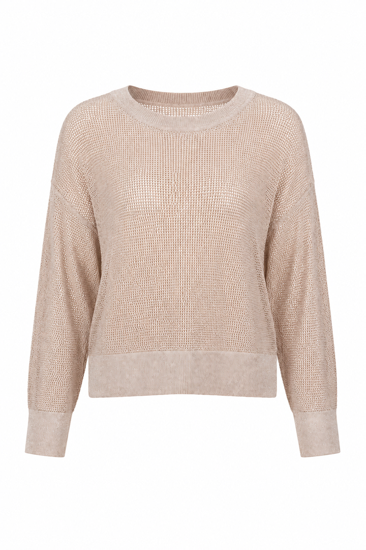 Pima Cotton Metallic Mini Seed Stitch - Blush/Silver