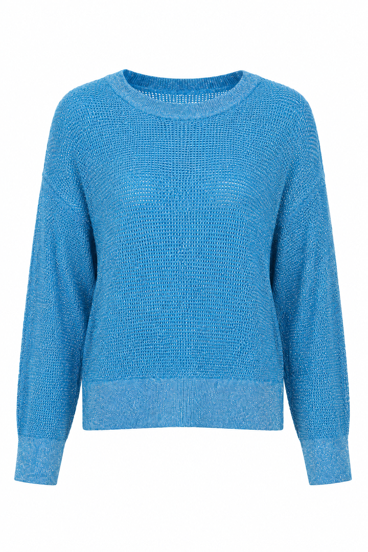 Pima Cotton Metallic Mini Seed Stitch - Peacock/Silver