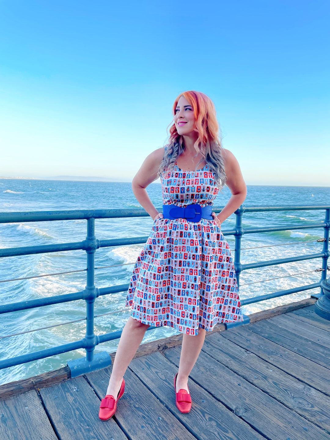 Sunny Days Fit &amp; Flare Dress - Large only
