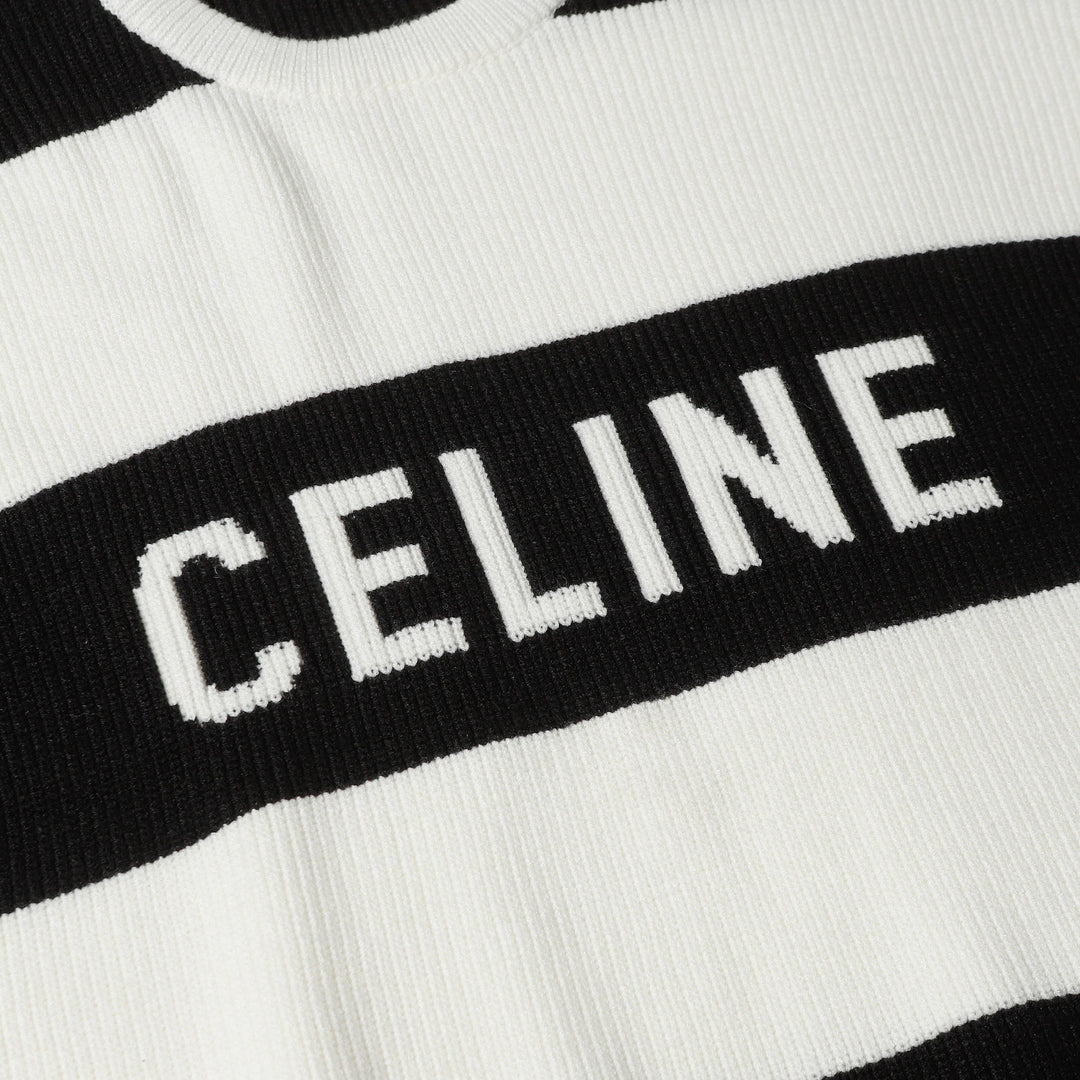 CELINE Large Silhouette Striped Sweater